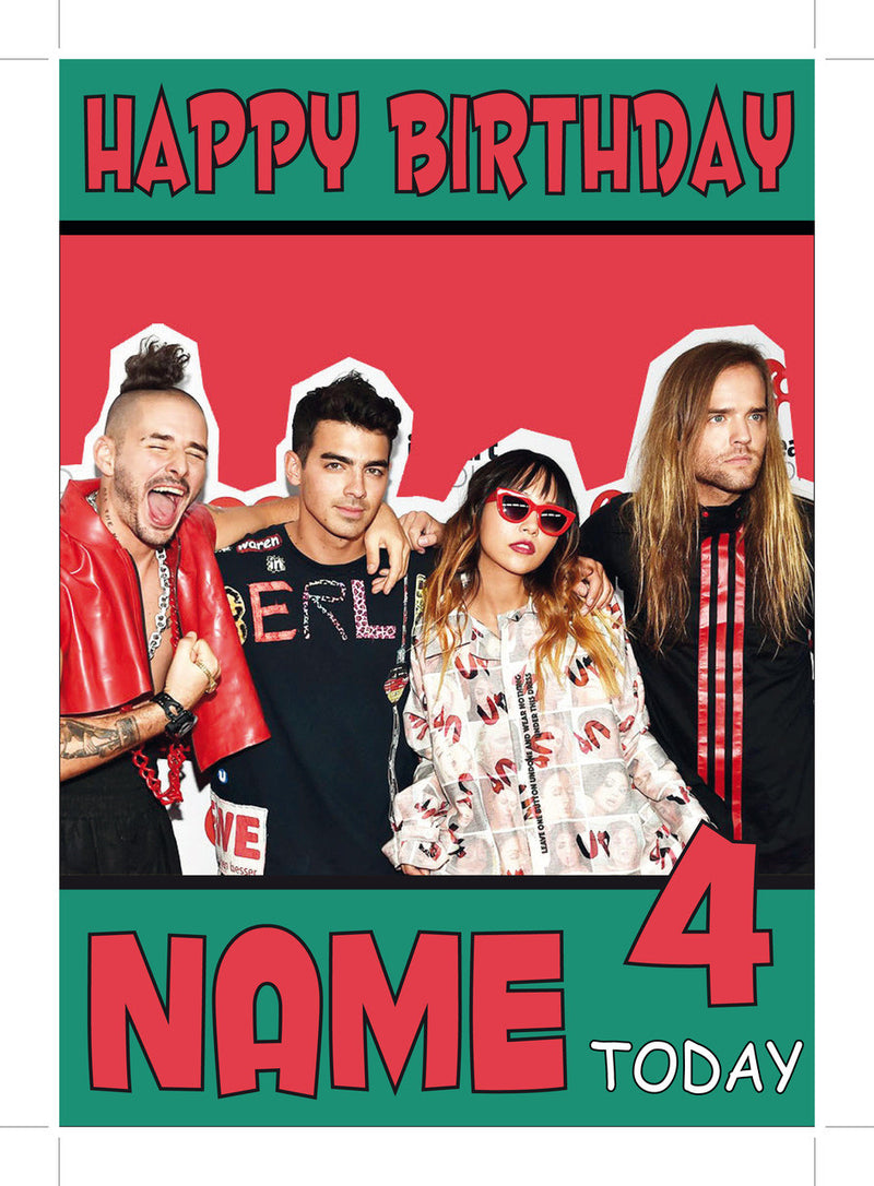 DNCE Retro Personalised Music Style Kids Adult FUNNY Birthday Card