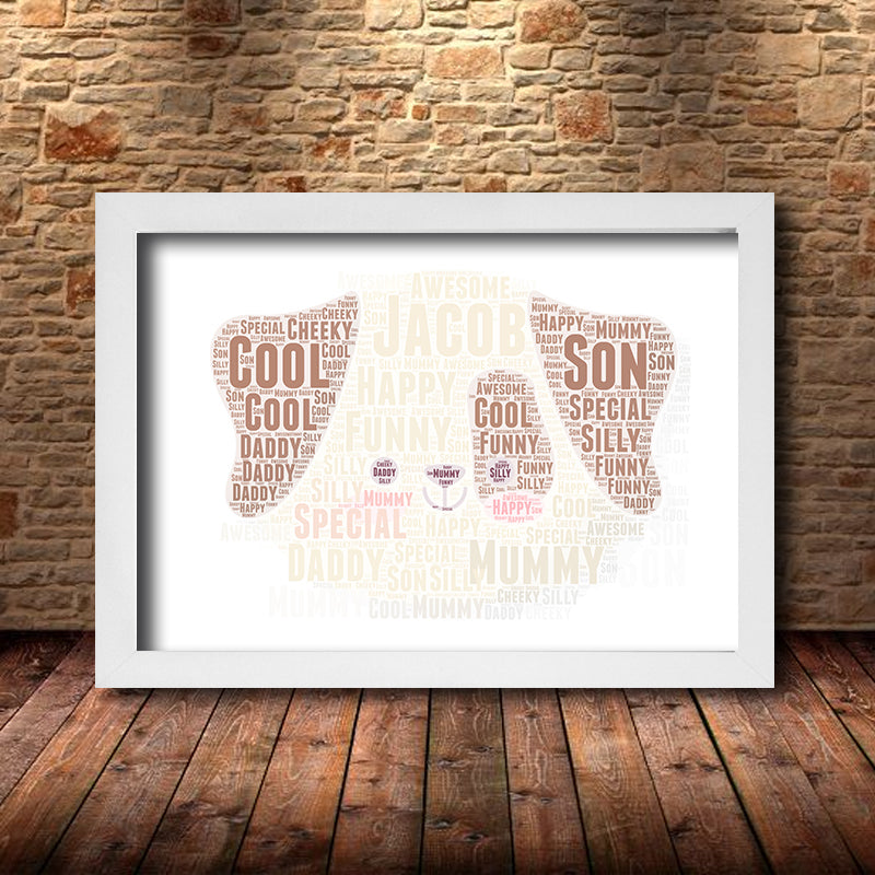 Personalised Dog 1 Word Art Poster Print