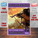 DONATELLO TMNT BM1 THEME INSPIRED Style PERSONALISED Kids Adult FUNNY Birthday Card