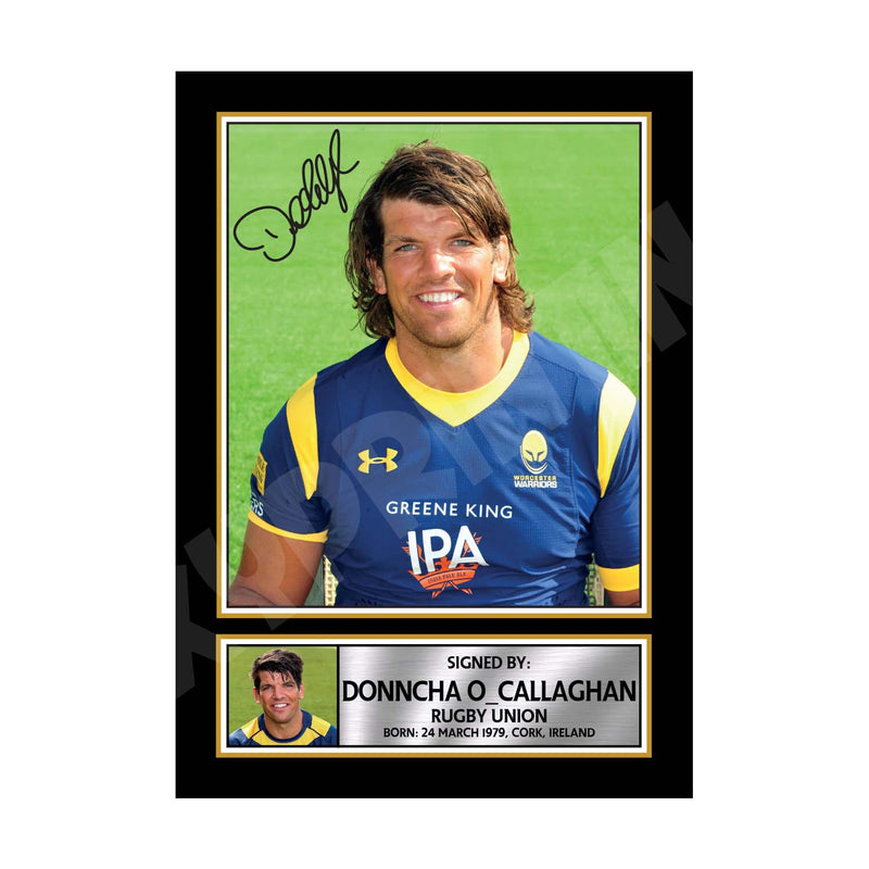 DONNCHA O_CALLAGHAN 1 Limited Edition Rugby Player Signed Print - Rugby