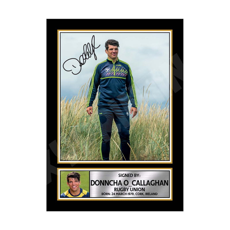 DONNCHA O_CALLAGHAN 2 Limited Edition Rugby Player Signed Print - Rugby