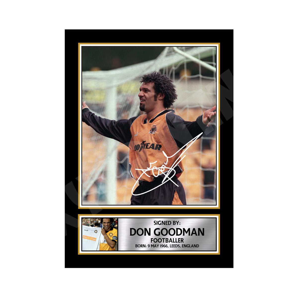 DON GOODMAN Football Player Printed Signature Print – A1 Print Only