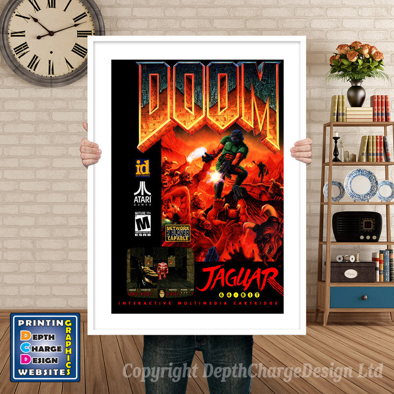 DOOM JAGUAR CD GAME INSPIRED THEME Retro Gaming Poster A4 A3 A2 Or A1