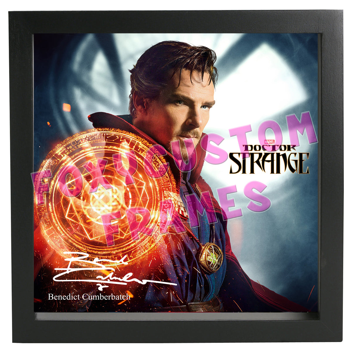 Dr Strange Signed Lego Display Case - Minifigure Display Background and Frames – Dr Strange Printed Signature Lego Display Case - Minifigure Display Background