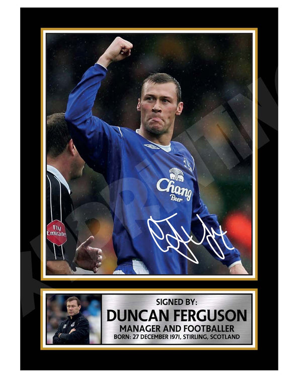 DUNCAN FERGUSON Limited Edition Football Player Signed Print - Football