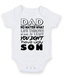 Dad No Matter What Live Personalised Baby Boy Girl Unisex Short Sleeve Bodysuit