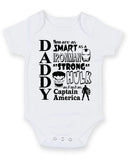 Daddy You Are As Smart As Ironman Personalised Baby Boy Girl Unisex Short Sleeve Bodysuit