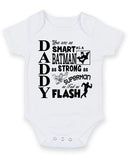 Daddy You're As Smart As Batman Personalised Baby Boy Girl Unisex Short Sleeve Bodysuit
