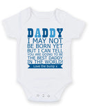 Daddy I May Not Be Born Yet Personalised Baby Boy Girl Unisex Short Sleeve Bodysuit