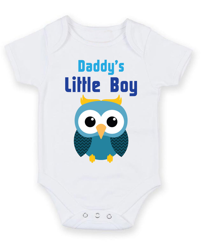 Daddy's Little Boy Owl Baby Grow Bodysuit