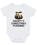 Daddy's Christmas Pudding Personalised Baby Boy Girl Unisex Short Sleeve Bodysuit