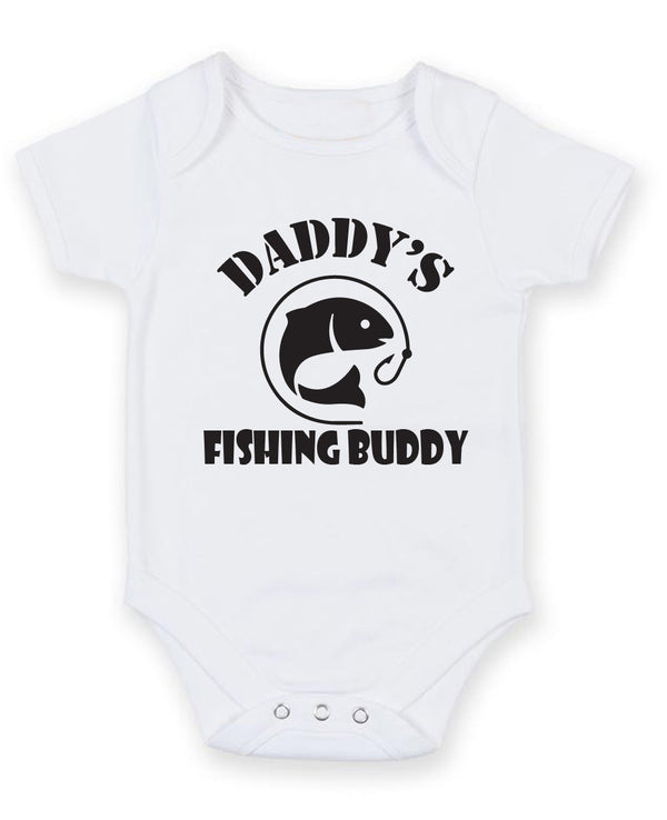 Daddy's Fishing Buddy Personalised Baby Boy Girl Unisex Short Sleeve Bodysuit