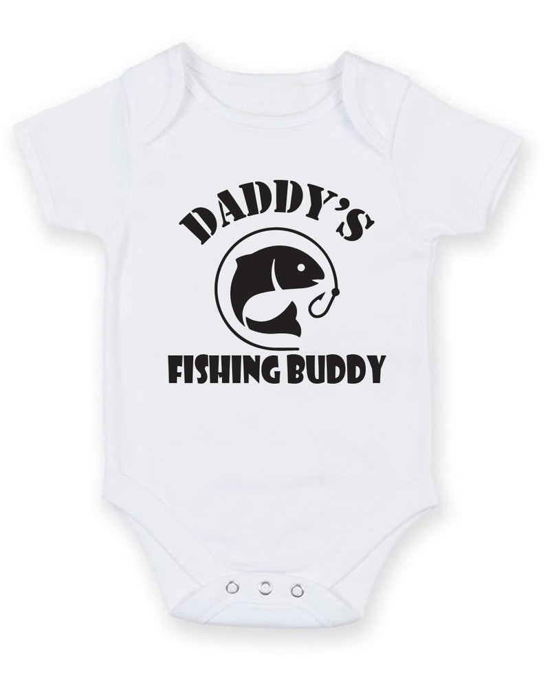 Daddy's Fishing Buddy Personalised Baby Boy Girl Unisex Short Sleeve Bodysuit