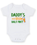 Daddy's Little Half Pint Personalised Baby Boy Girl Unisex Short Sleeve Bodysuit