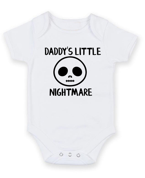 Daddy's Little Nightmare Personalised Baby Boy Girl Unisex Short Sleeve Bodysuit