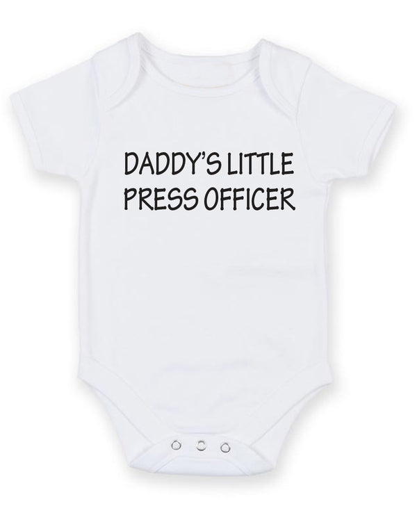Daddy's Little Press Officer Personalised Baby Boy Girl Unisex Short Sleeve Bodysuit