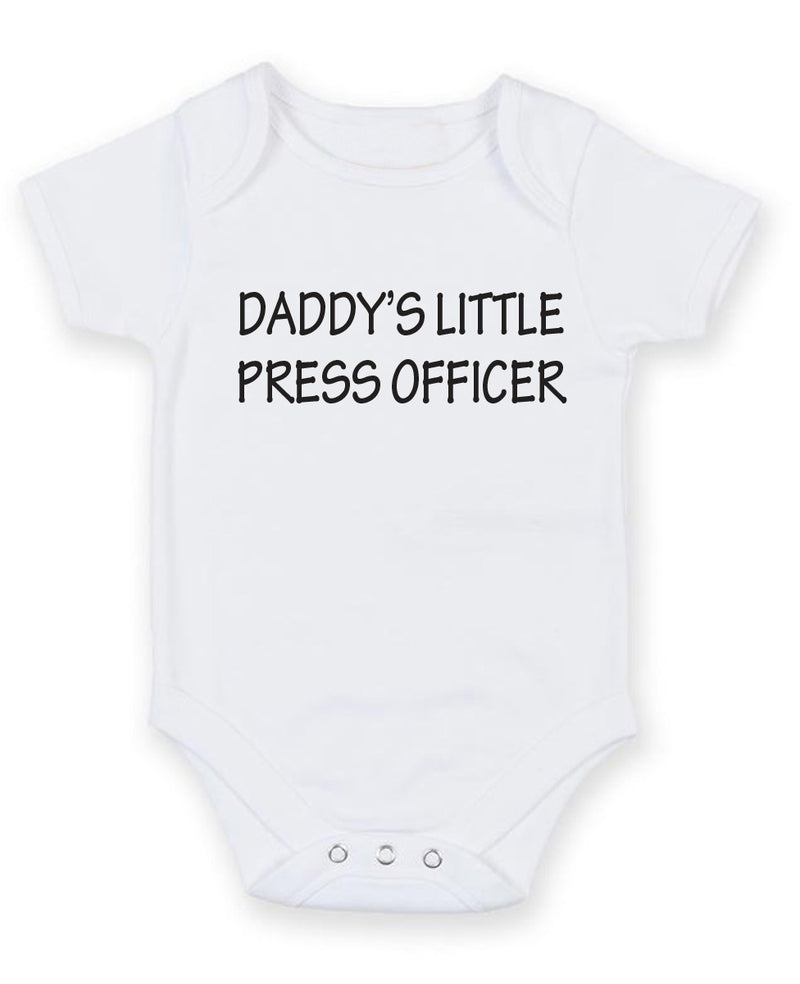 Daddy's Little Press Officer Personalised Baby Boy Girl Unisex Short Sleeve Bodysuit