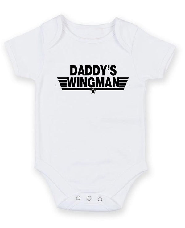 Daddy's Wingman Personalised Baby Boy Girl Unisex Short Sleeve Bodysuit