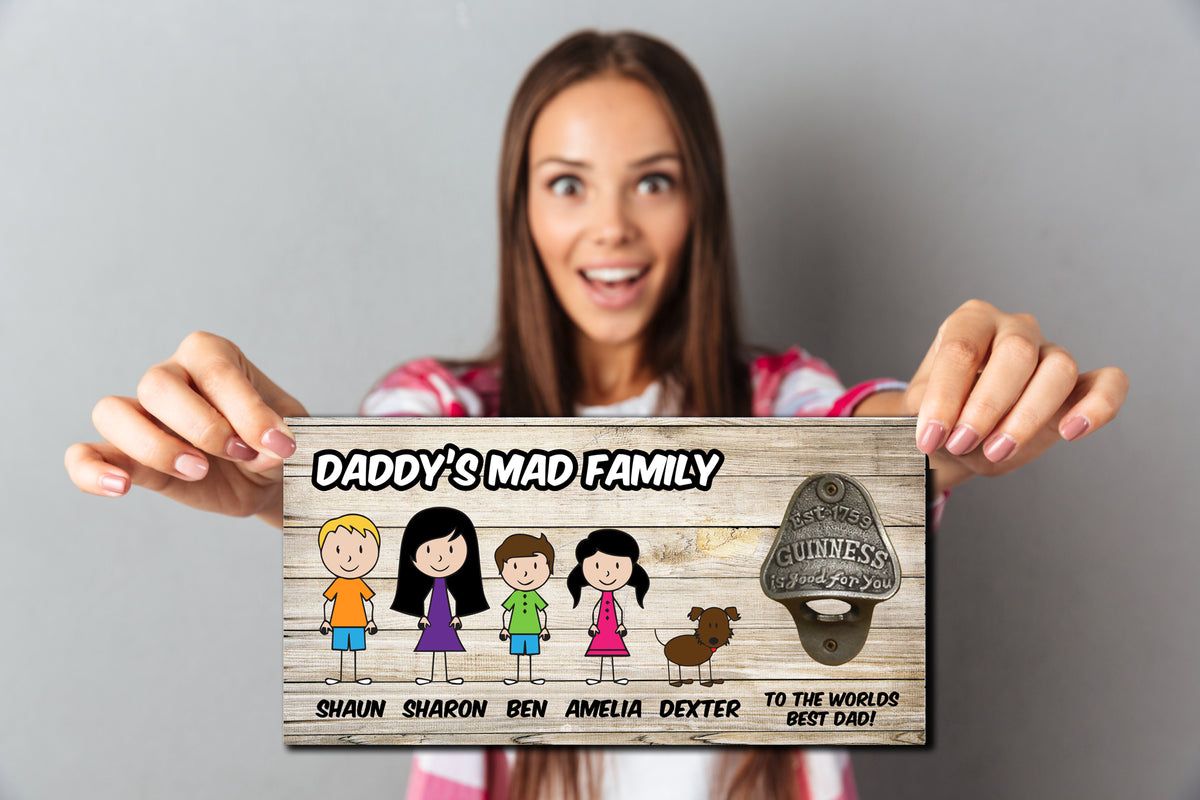 Daddy - Best Fathers Day gift ever. Personalised Daddy Family Bar Man Cave