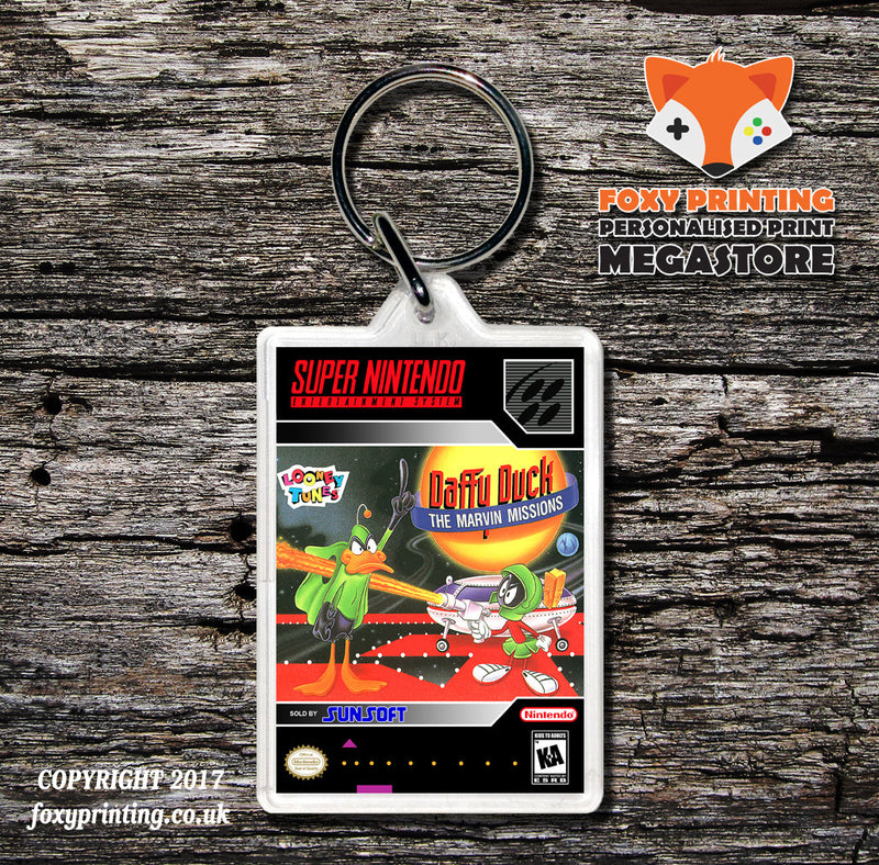 Daffy Duck The Marvin Missions Game Inspired Retro Gaming Keyring