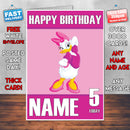 Daisy Duck KE THEME INSPIRED Kids Adult Personalised Birthday Card