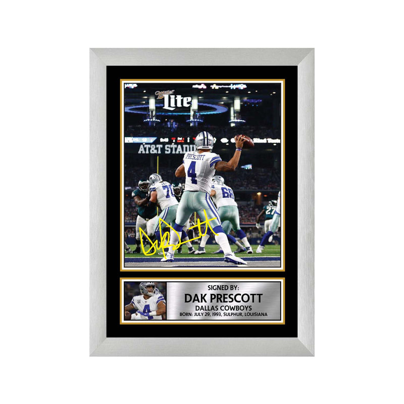 Dak Prescott Limited Edition Football Signed Print - American Footballer