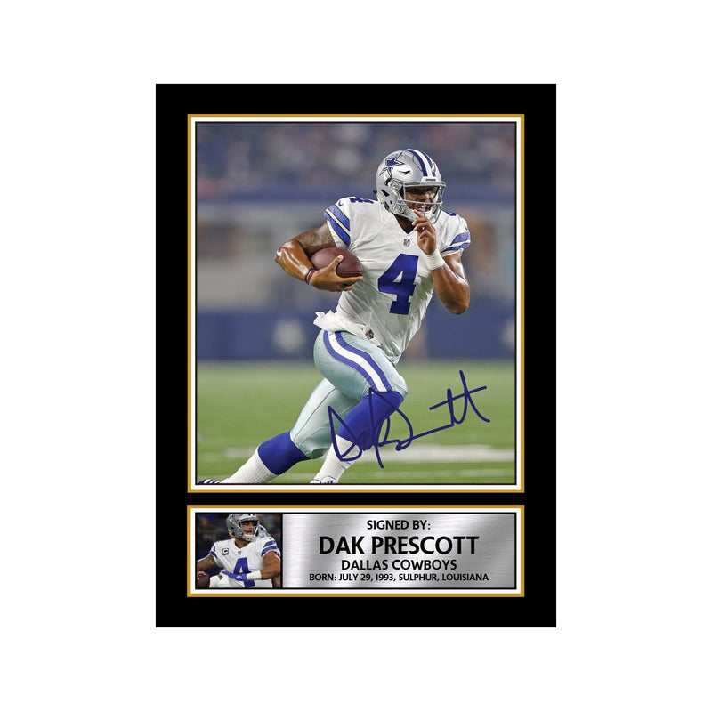 Dak Prescott 2 Limited Edition Football Signed Print - American Footballer