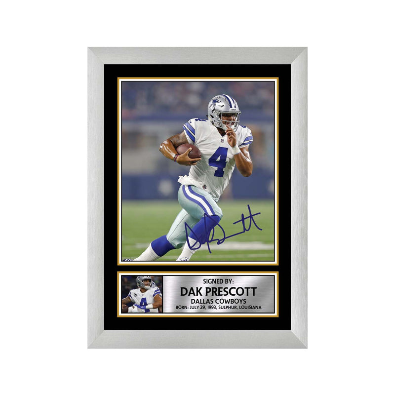 Dak Prescott 2 Limited Edition Football Signed Print - American Footballer