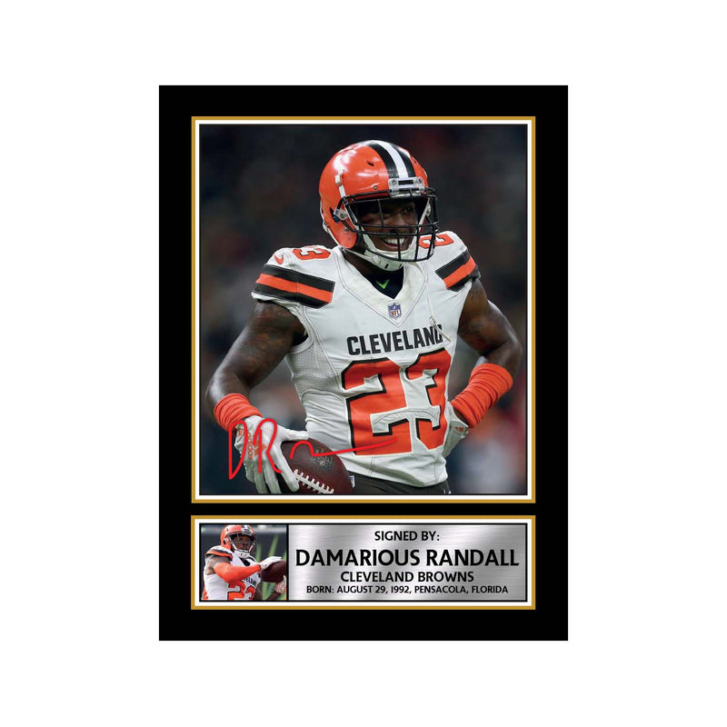 Damarious Randall Limited Edition Football Signed Print - American Footballer