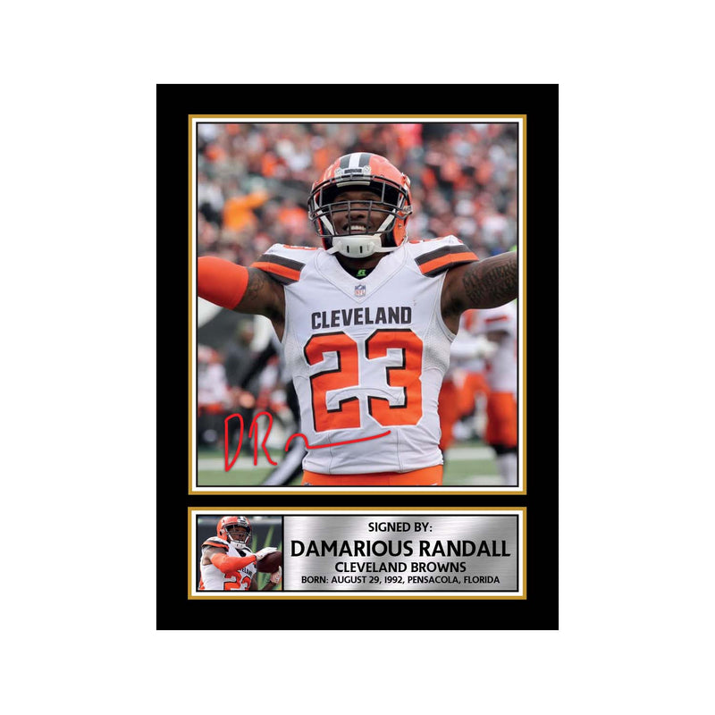 Damarious Randall 2 Limited Edition Football Signed Print - American Footballer
