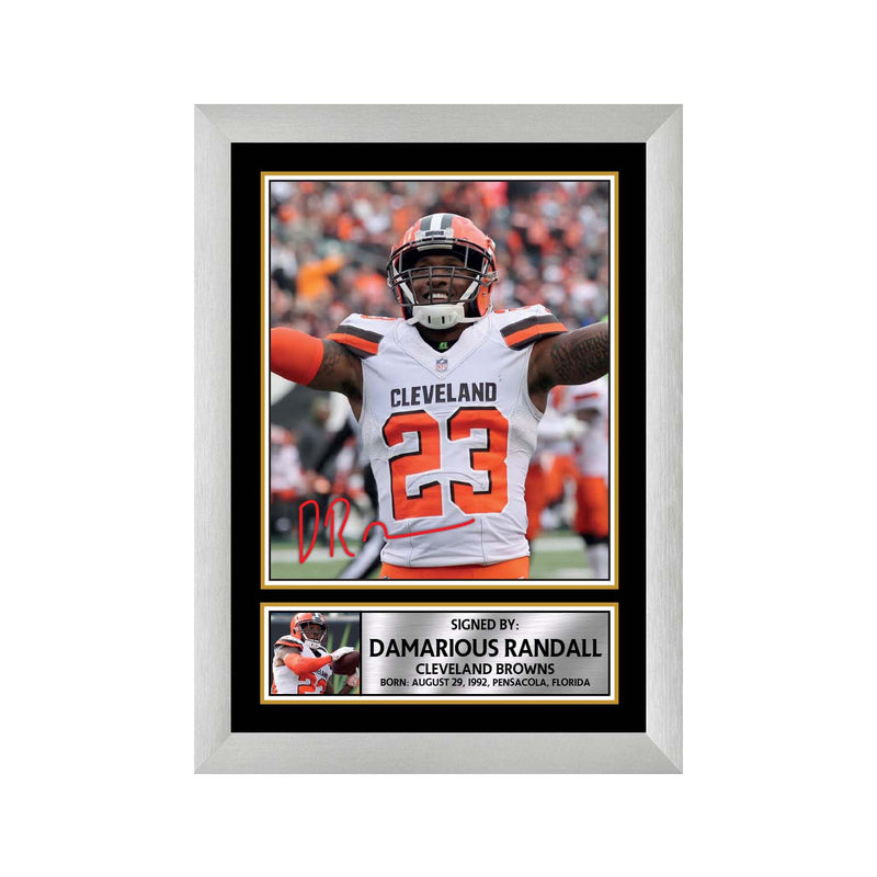 Damarious Randall 2 Limited Edition Football Signed Print - American Footballer