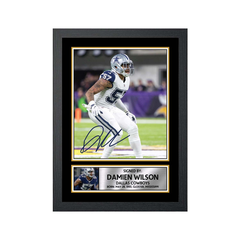 Damien Wilson Limited Edition Football Signed Print - American Footballer