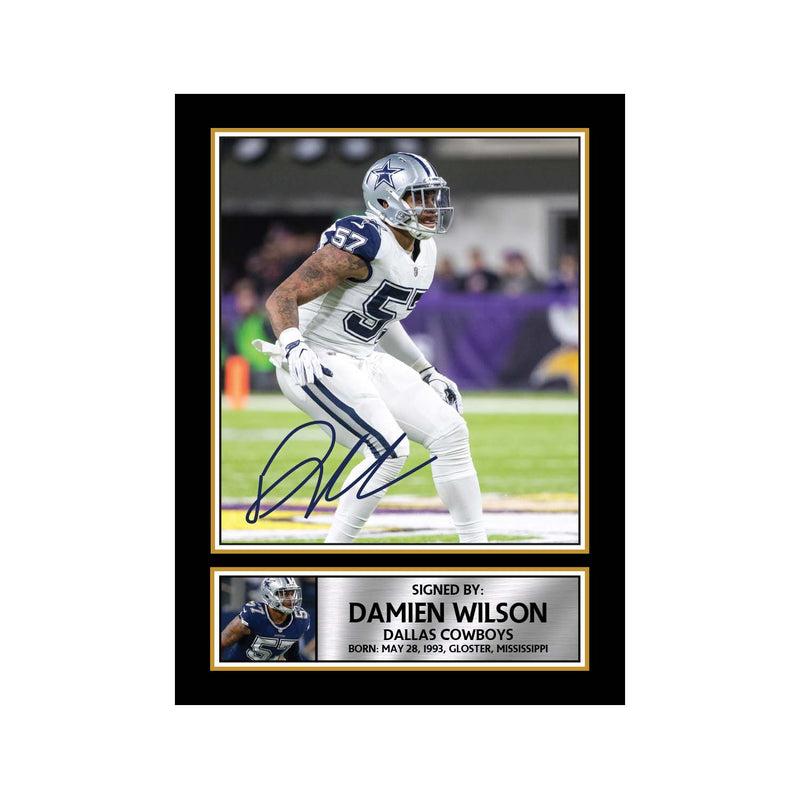 Damien Wilson Limited Edition Football Signed Print - American Footballer
