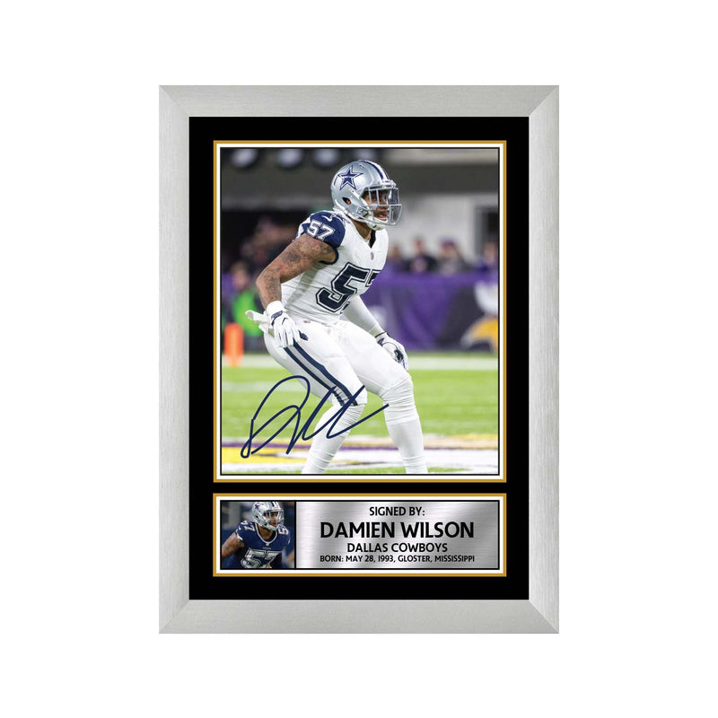 Damien Wilson Limited Edition Football Signed Print - American Footballer