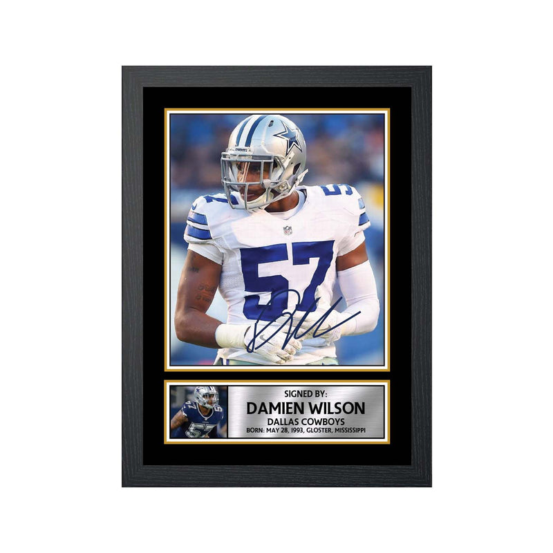 Damien Wilson 2 Limited Edition Football Signed Print - American Footballer