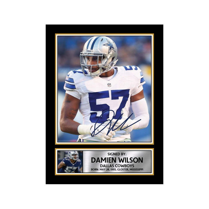 Damien Wilson 2 Limited Edition Football Signed Print - American Footballer