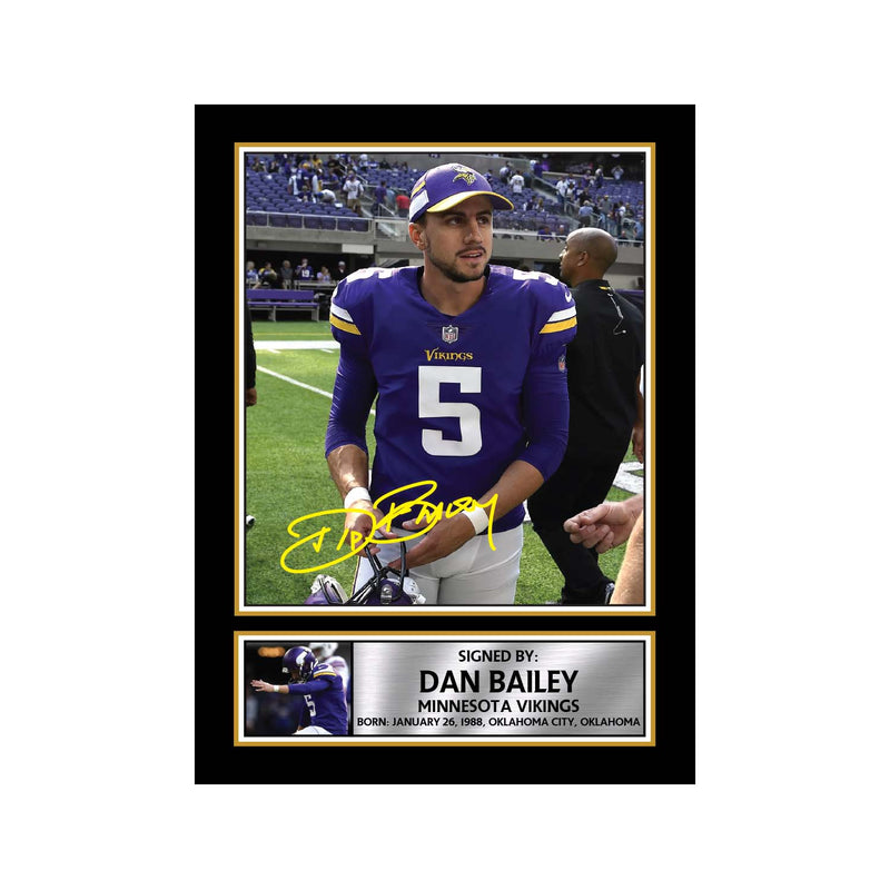 Dan Bailey 2 Limited Edition Football Signed Print - American Footballer