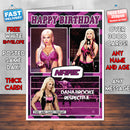 Dana Brooke KE Inspired Style Personalised Wrestling WWE Birthday Card