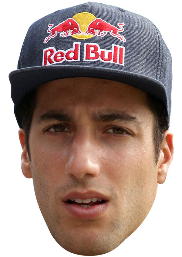 DANIEL RICCIARDO JB - Formula 1 Driver Fancy Dress Cardboard Celebrity Party Face Mask