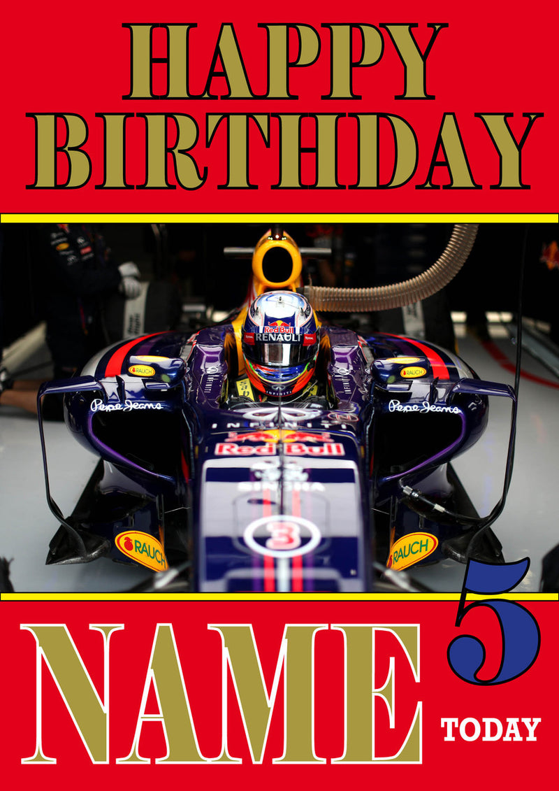 Personalised Daniel Ricciardo F1 THEME INSPIRED PERSONALISED Kids Adult Birthday Card 2