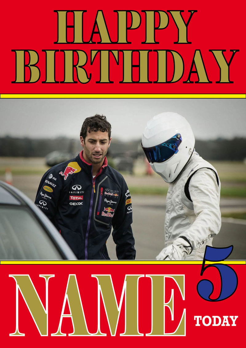 Personalised Daniel Ricciardo F1 THEME INSPIRED PERSONALISED Kids Adult Birthday Card 4