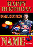 Personalised Daniel Ricciardo F1 THEME INSPIRED PERSONALISED Kids Adult Birthday Card 5