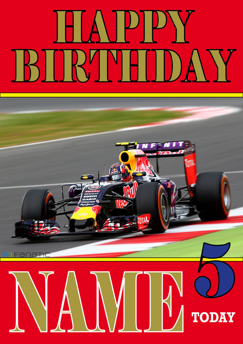 Personalised Daniil Kvyat F1 THEME INSPIRED PERSONALISED Kids Adult Birthday Card 2