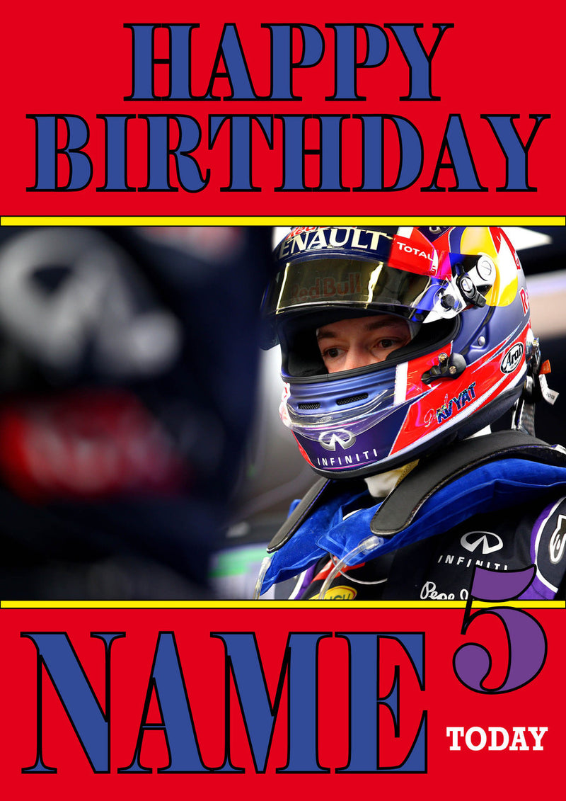 Personalised Daniil Kvyat F1 THEME INSPIRED PERSONALISED Kids Adult Birthday Card 5