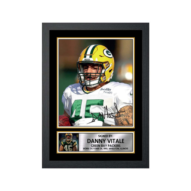 Danny Vitale 2 Limited Edition Football Signed Print - American Footballer