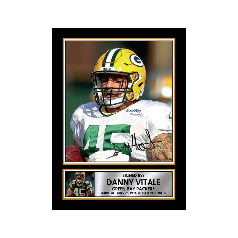 Danny Vitale 2 Limited Edition Football Signed Print - American Footballer