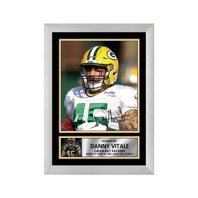 Danny Vitale 2 Limited Edition Football Signed Print - American Footballer
