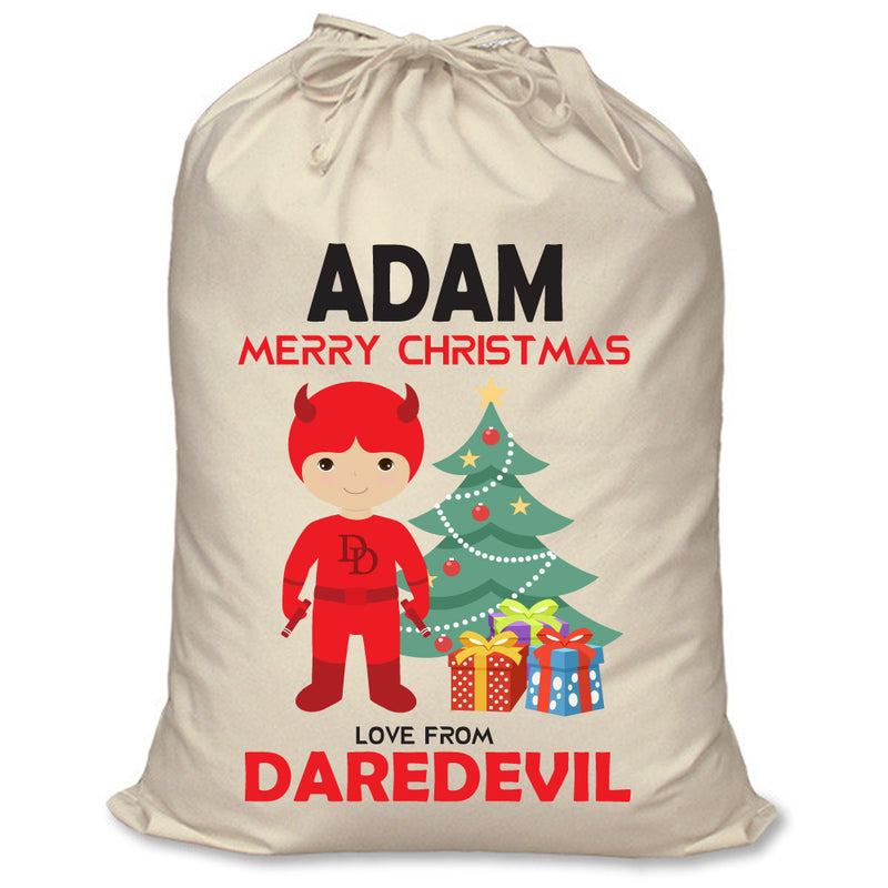 PERSONALISED Cartoon Inspired Super Hero Devil ADAM - XL Children's Christmas Santa Sack CUSTOMISE Present