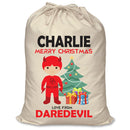 PERSONALISED Cartoon Inspired Super Hero Devil CHARLIE - XL Children's Christmas Santa Sack CUSTOMISE Present