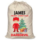 PERSONALISED Cartoon Inspired Super Hero Devil JAMES - XL Children's Christmas Santa Sack CUSTOMISE Present